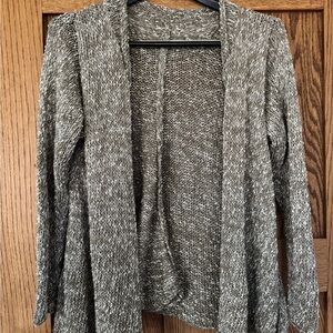 Women's Brill beige and Gray Open-Front Sweater